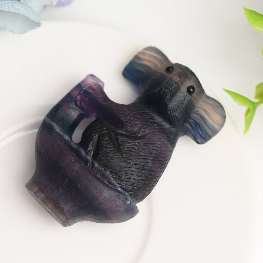 2.4-inch Rainbow Fluorite Crystal Koala Figurine