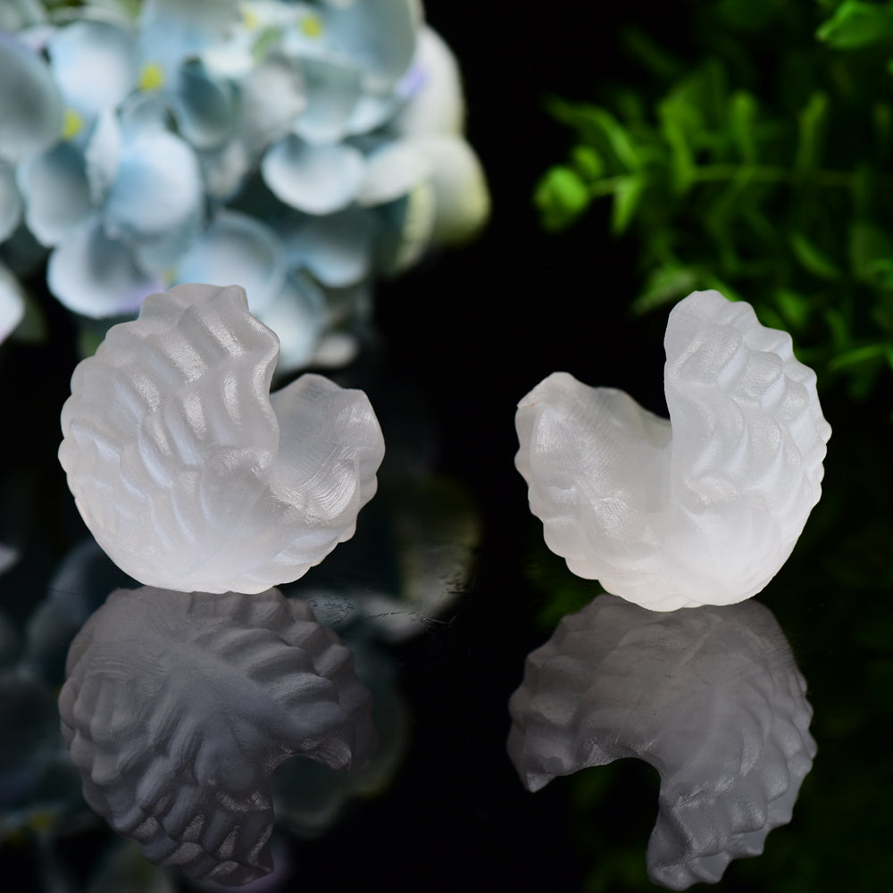 2.4-inch Selenite Shell Shape Crystal Carving