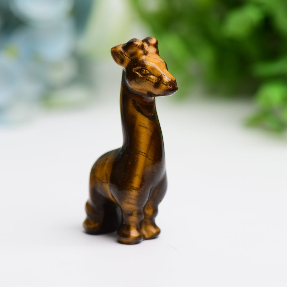 2.4" Mixed Crystal Giraffe Animal Figurine - Healing Energy