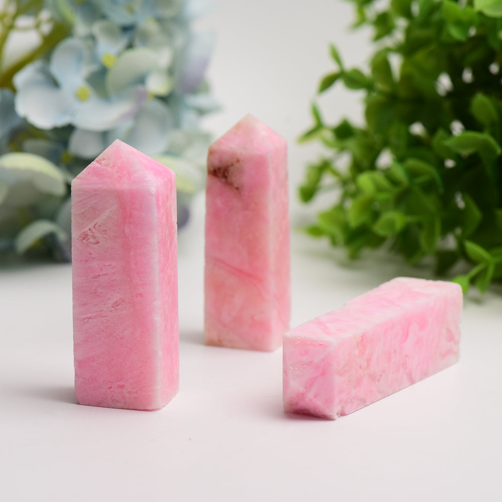 2.5-3.5 inch Pink Aragonite Healing Crystal Tower