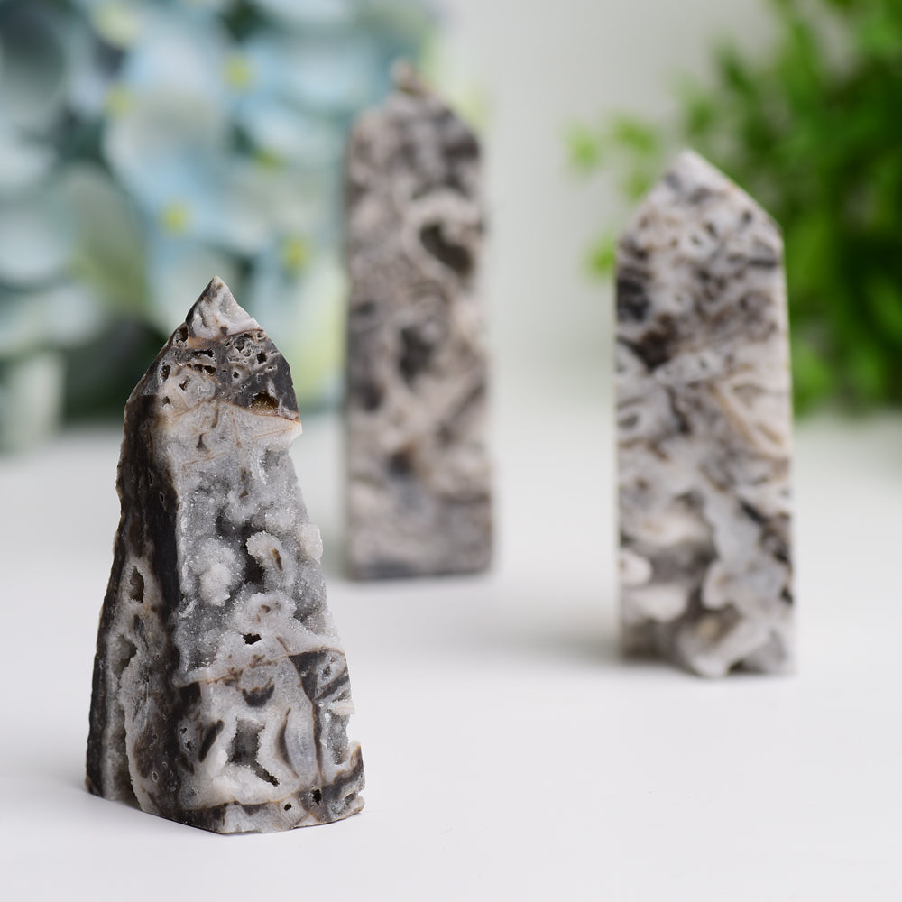 2.5-4.0 inch Druzy Zinc Crystal Tower for Healing