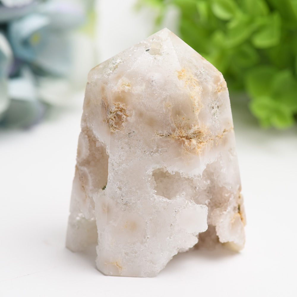 2.5-4.5 inch Druzy Quartz Healing Tower for Energy Balance