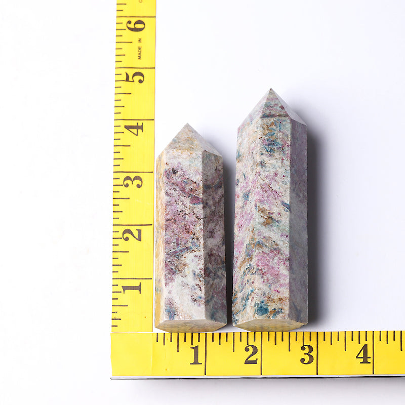 Tour de cristal de cyanite en rubis de 2,5 à 4,5 pouces pour la guérison