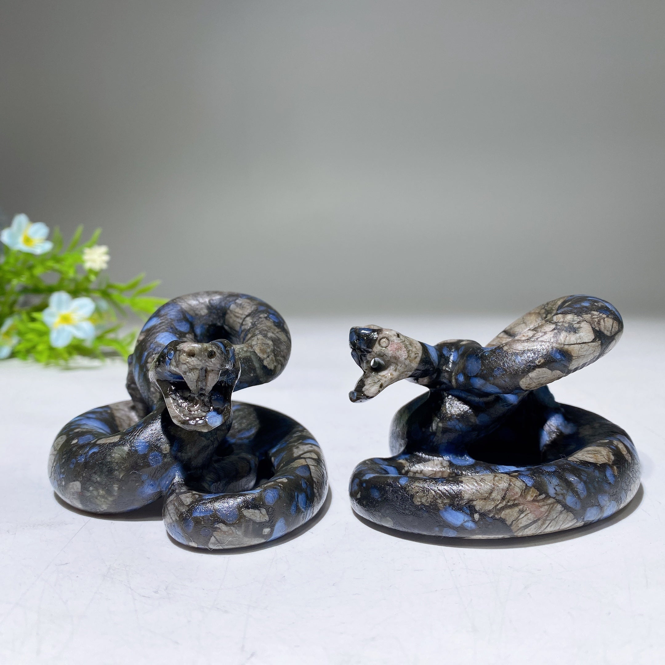 2.5" Crystal Snake Carving – Hand Carved Crystal Animal