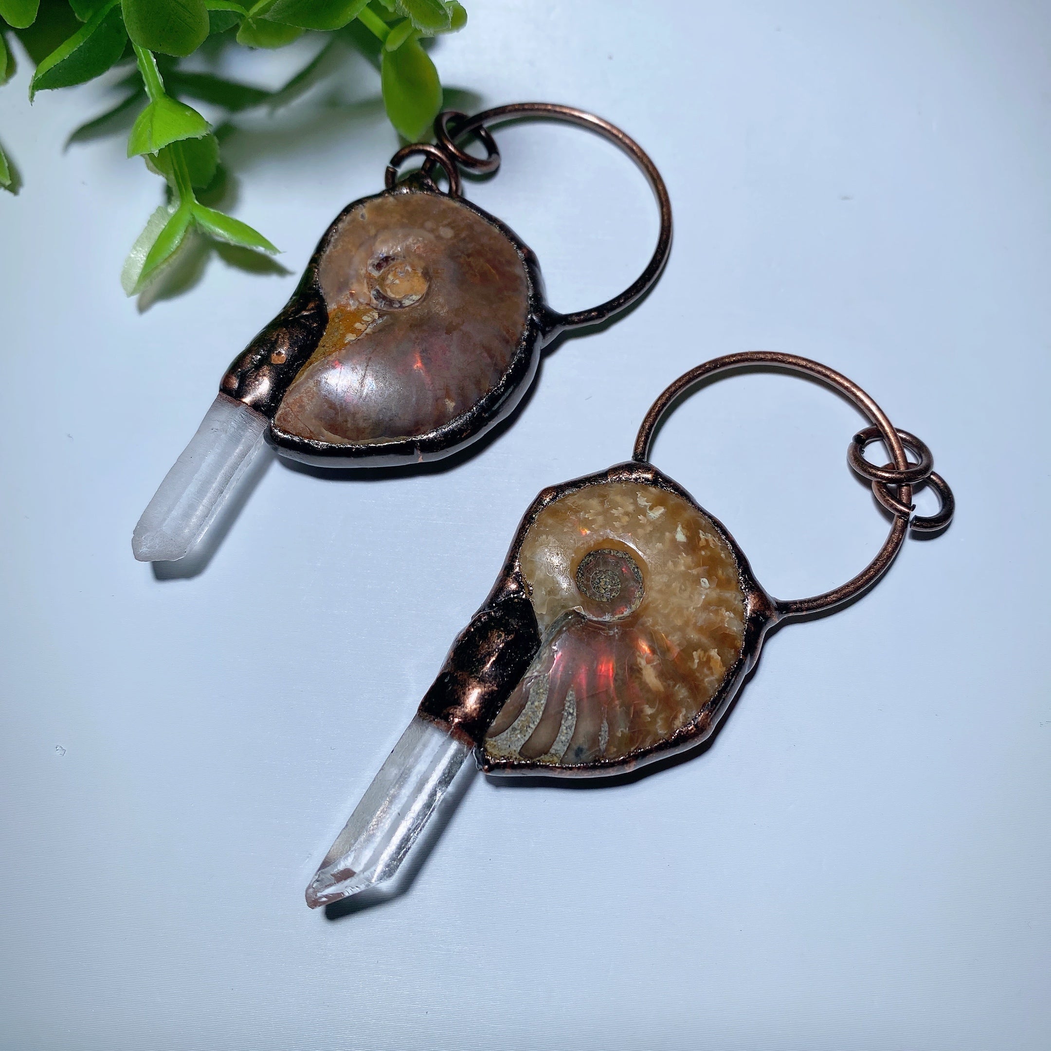 2.5 Inch Ammonite Crystal Pendant for Spiritual Protection