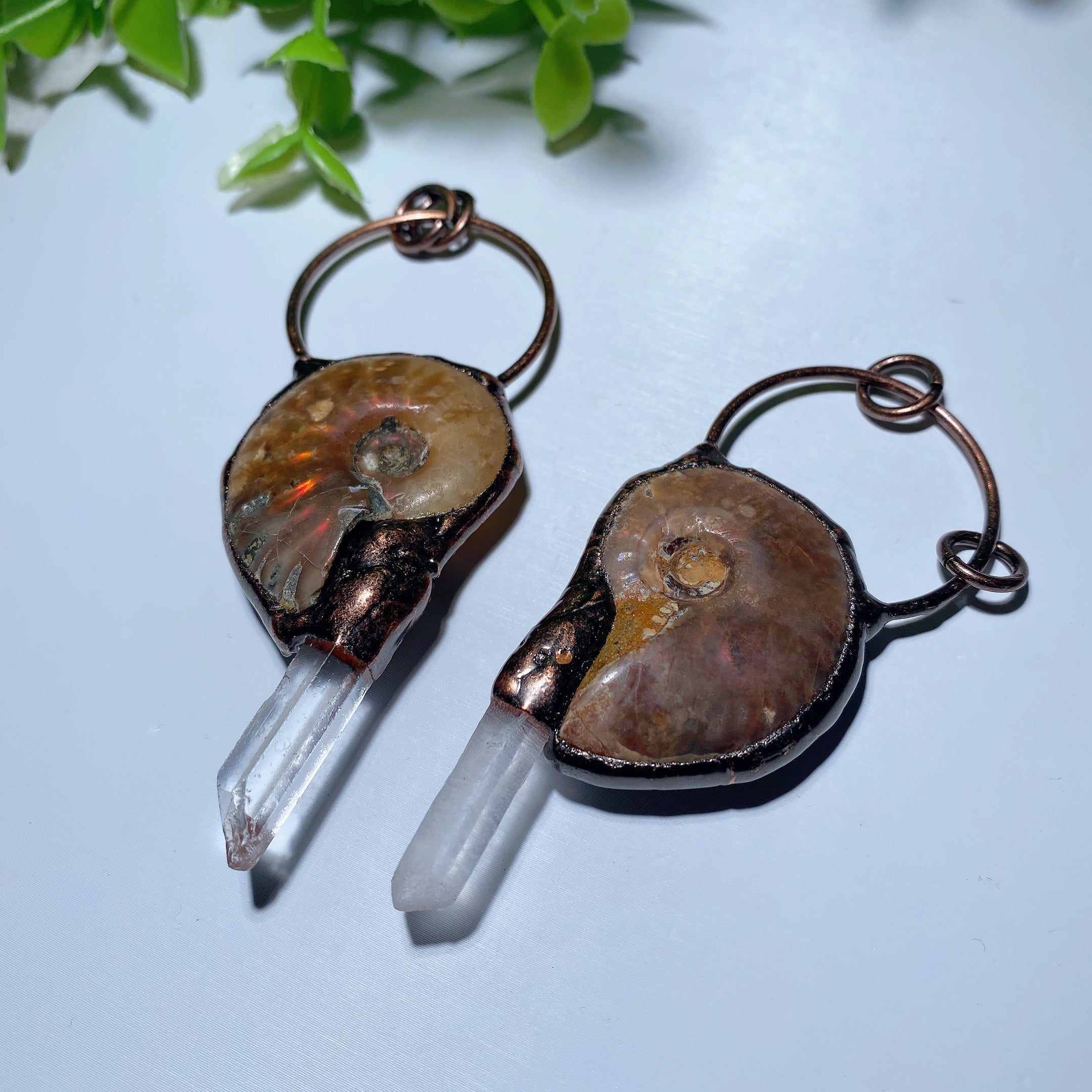 2.5 Inch Ammonite Crystal Pendant for Spiritual Protection