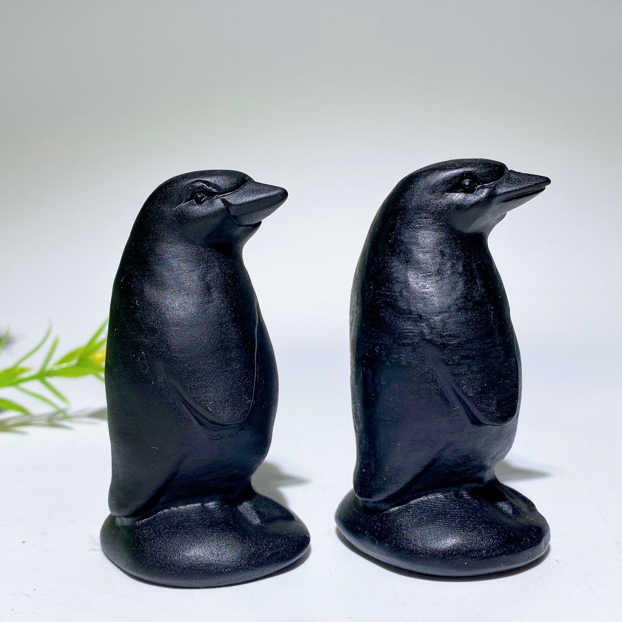 2.5 Inch Black Obsidian Crystal Penguin Carving