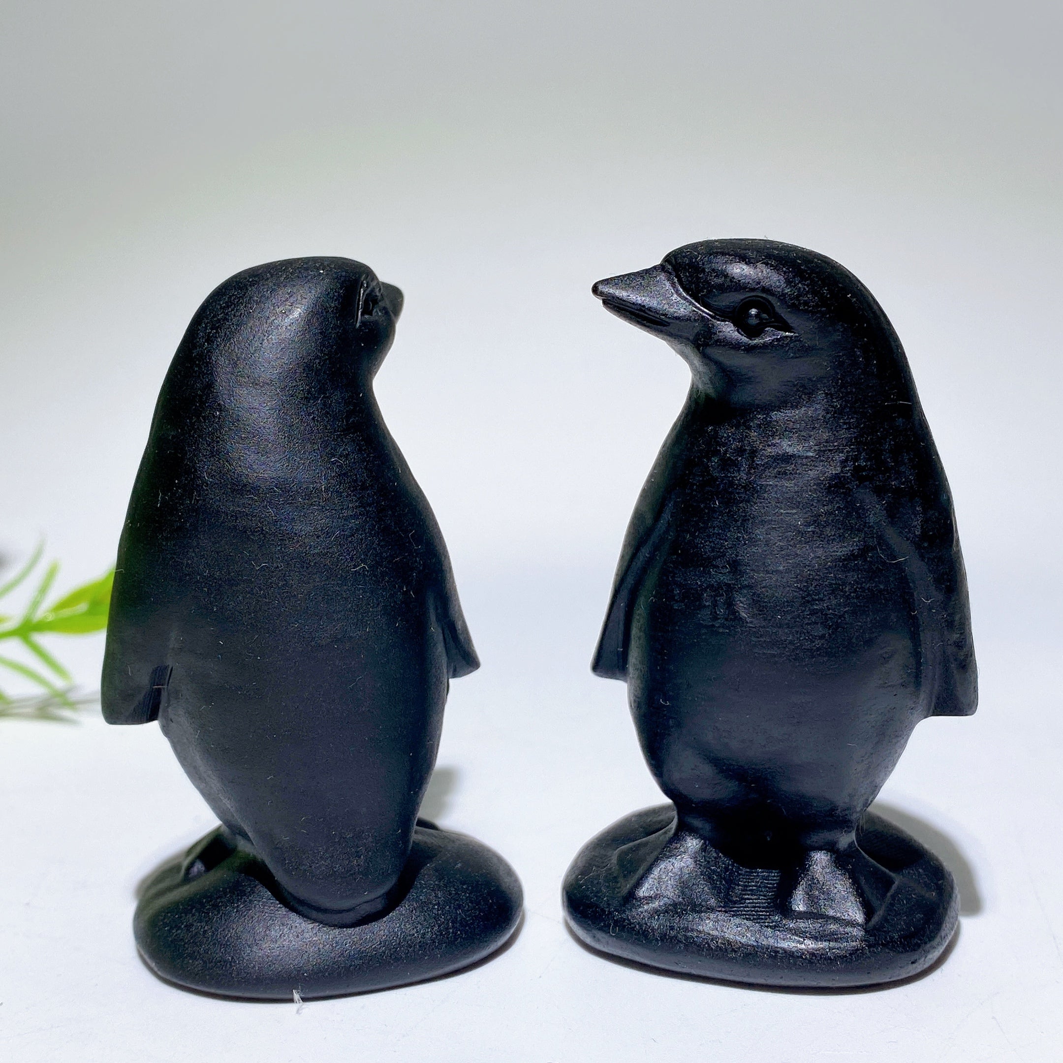 2.5 Inch Black Obsidian Crystal Penguin Carving