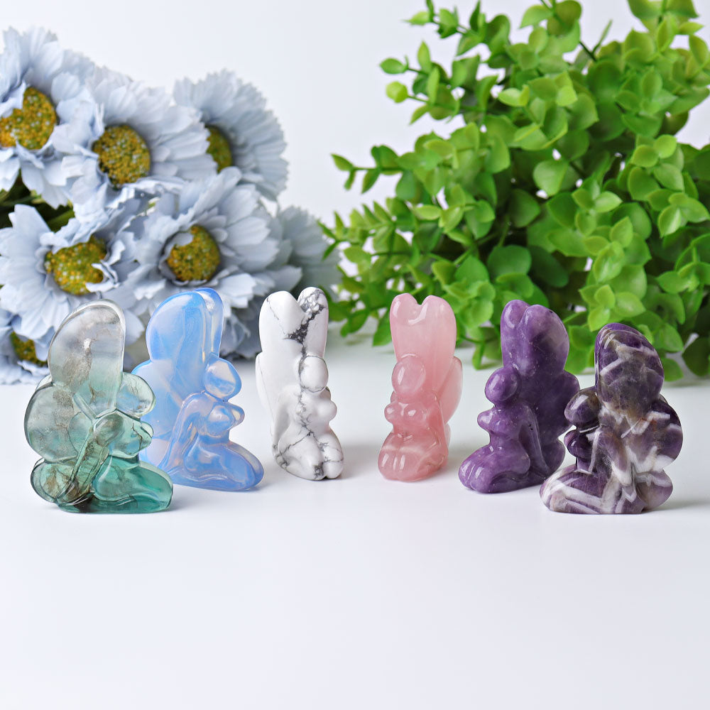 2.5 inch Hand-Carved Crystal Fairy Figurines for Healing