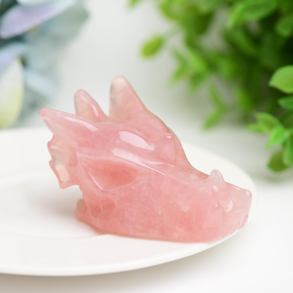 2.5 inch Mixed Crystal Dragon Head Carving Figurine