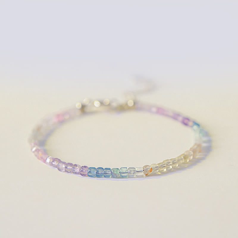 Bracelet cœur en cuivre et fluorite de 2,5 mm pour l'équilibre et la paix