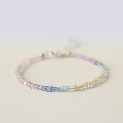 Bracelet cœur en cuivre et fluorite de 2,5 mm pour l'équilibre et la paix