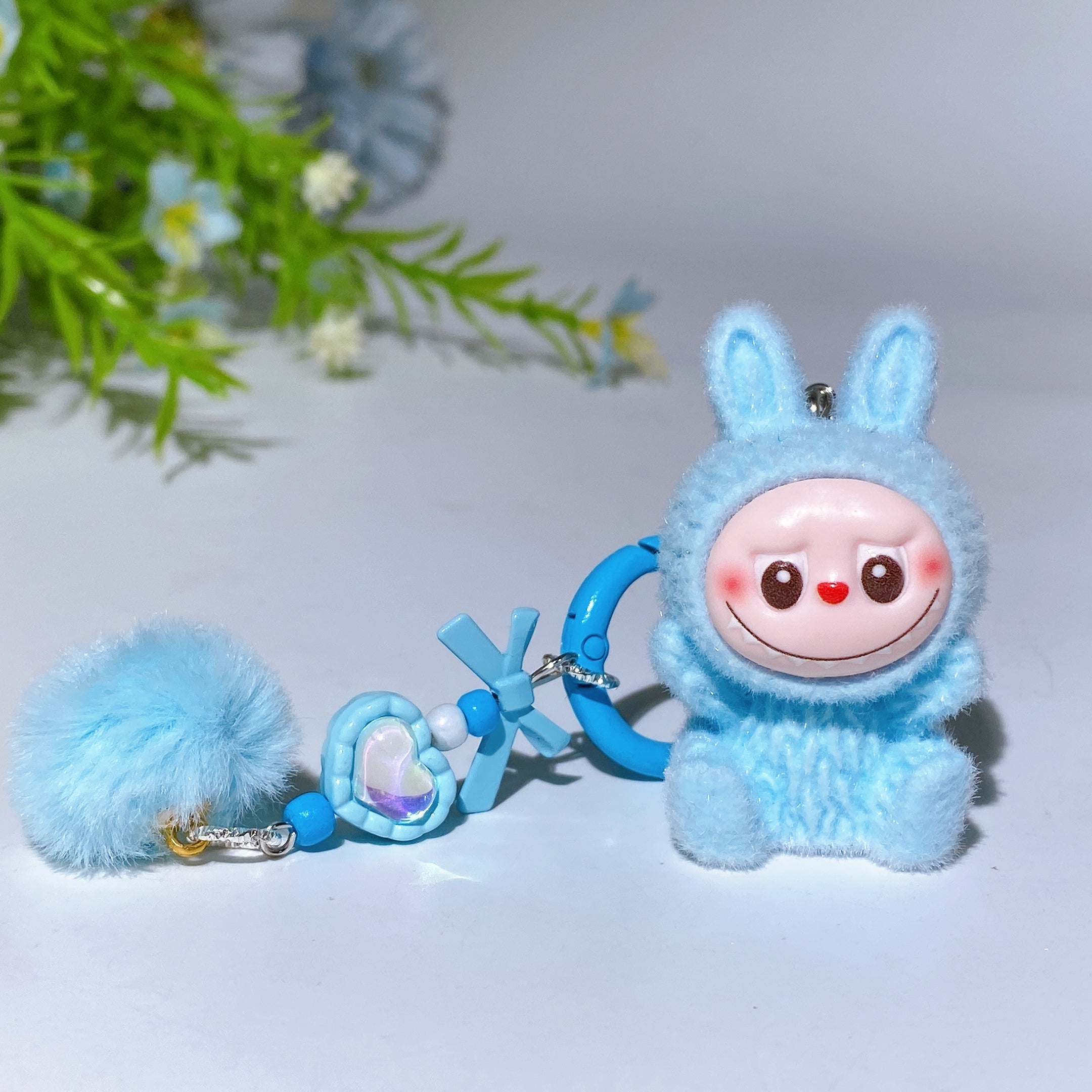 2.6 Inch Fluffy Plush Car Hanging Charm for Rearview Mirror