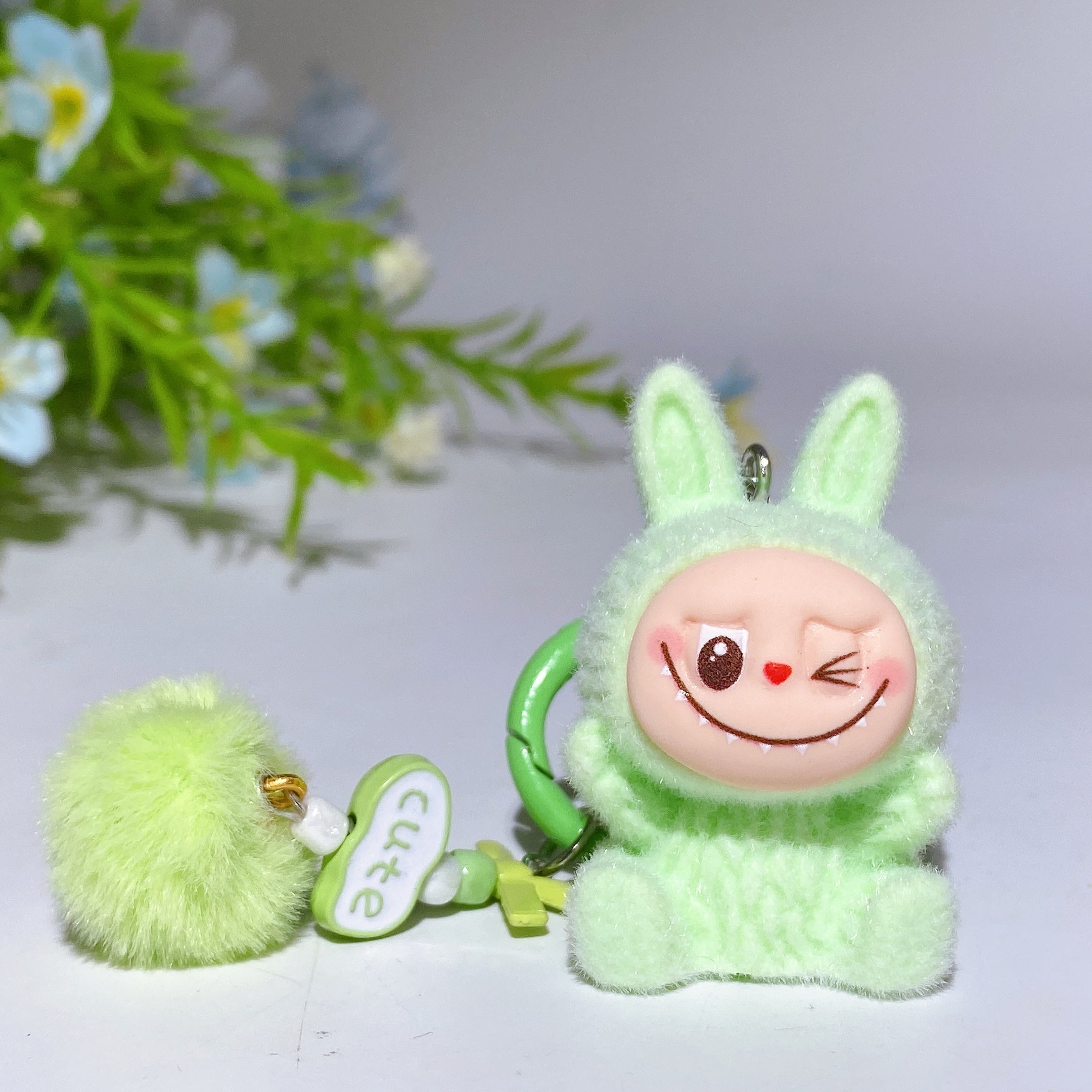 2.6 Inch Fluffy Plush Car Hanging Charm for Rearview Mirror