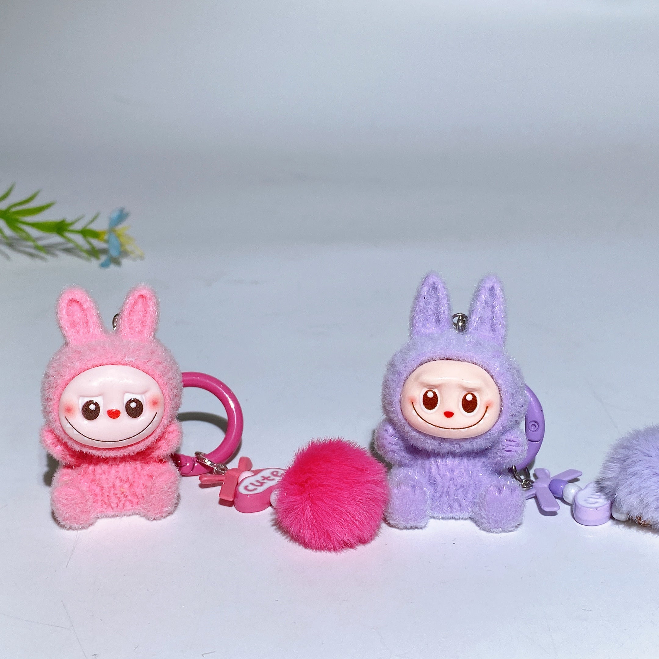 2.6 Inch Fluffy Plush Car Hanging Charm for Rearview Mirror