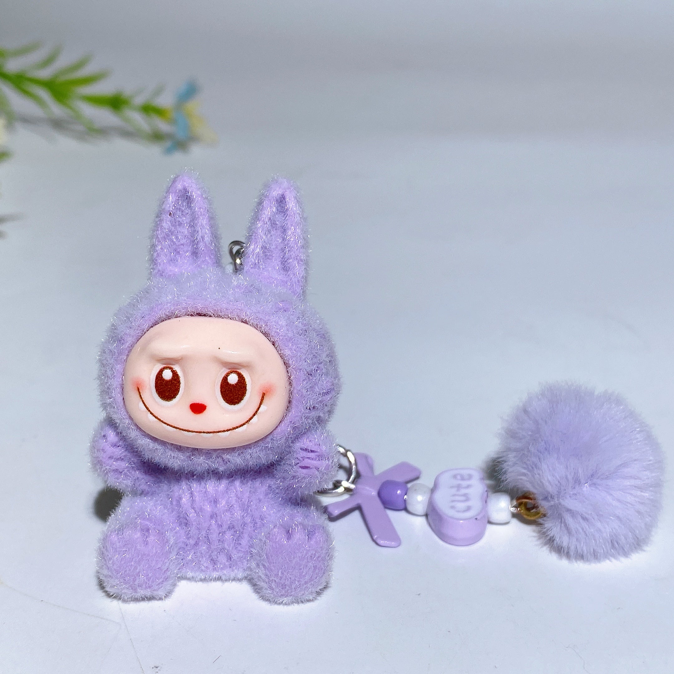 2.6 Inch Fluffy Plush Car Hanging Charm for Rearview Mirror