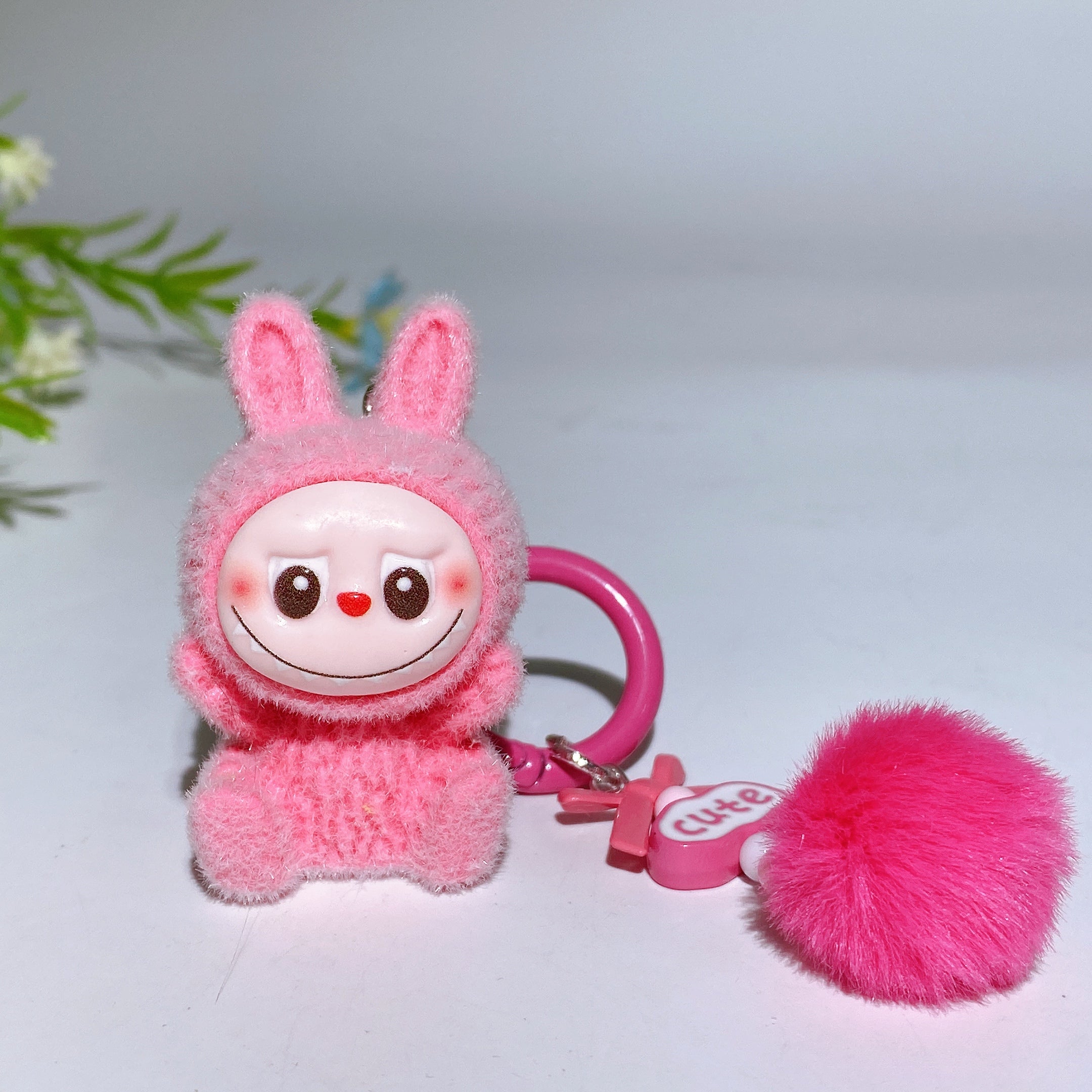 2.6 Inch Fluffy Plush Car Hanging Charm for Rearview Mirror