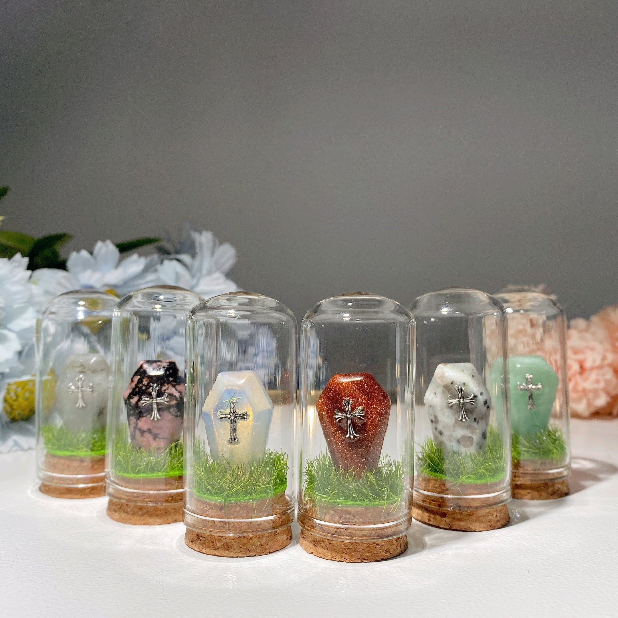 2.6 Inch Mixed Crystal Coffin Tombstone Healing Shapes