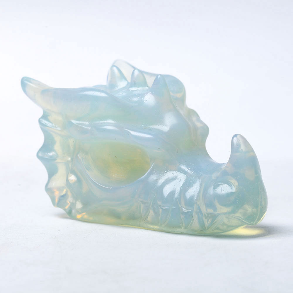 2.8-inch Opalite Dragon Head Crystal Figurine