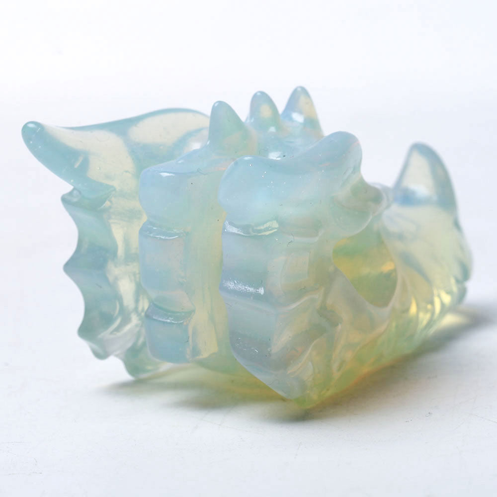 2.8-inch Opalite Dragon Head Crystal Figurine