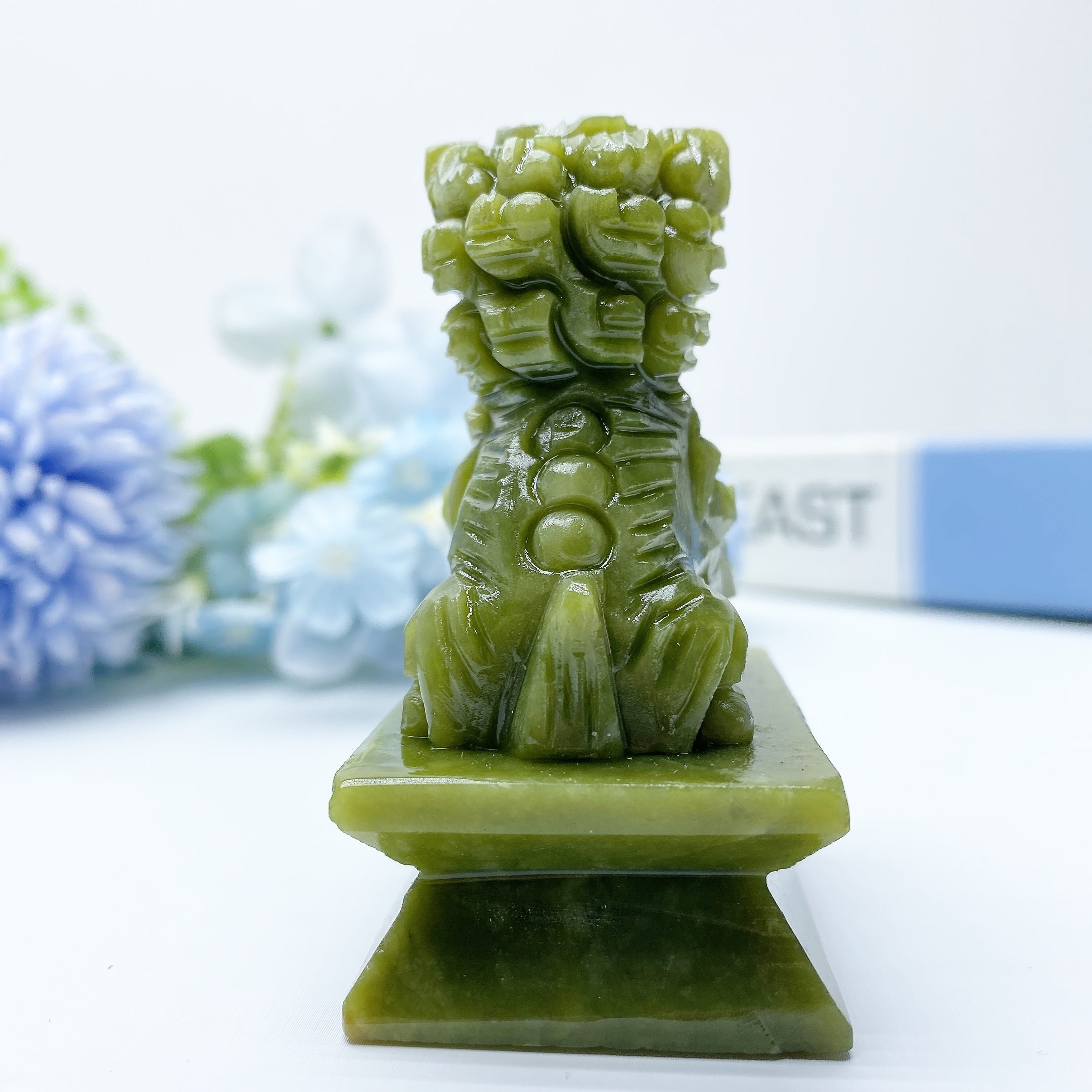 2.8-inch Serpentine Lion Crystal Animal Figurine