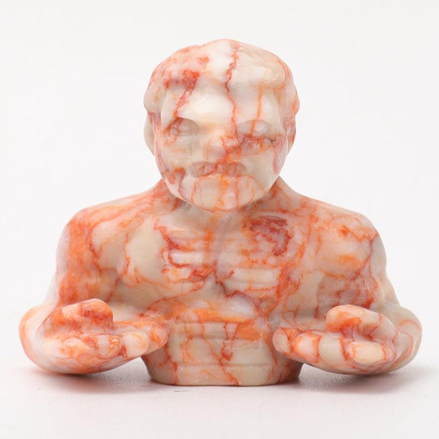 2.8in Red Line Stone Hulk Figurine Carving Sculpture