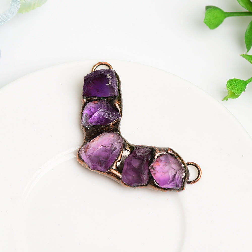 2 Inch Amethyst Pendant V-Shape for Spiritual Healing