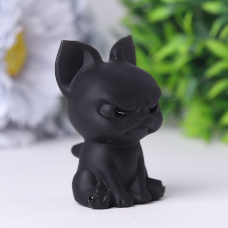 2 Inch Black Obsidian Crystal Animals | Hand Carved Figurines