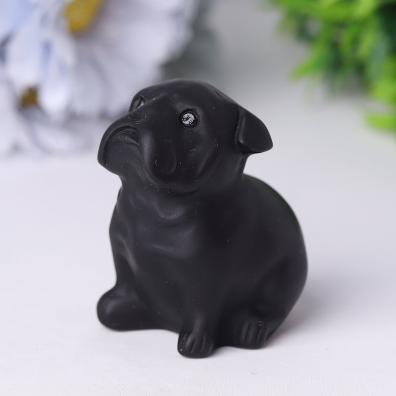 2 Inch Black Obsidian Crystal Animals | Hand Carved Figurines