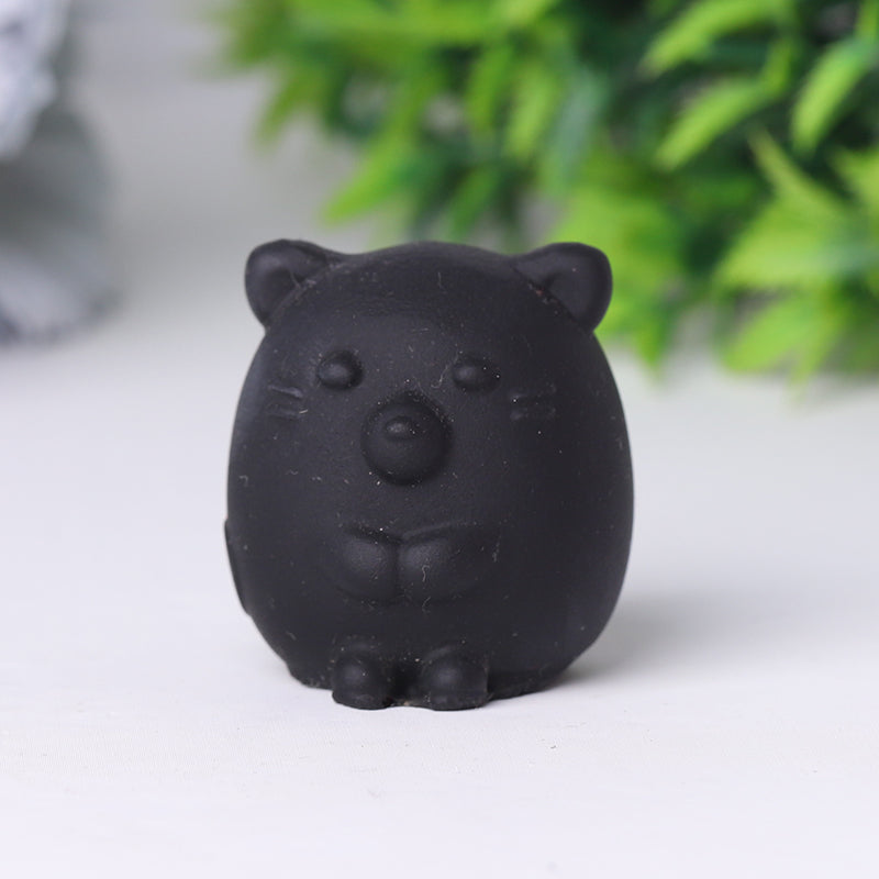 2 Inch Black Obsidian Crystal Animals | Hand Carved Figurines