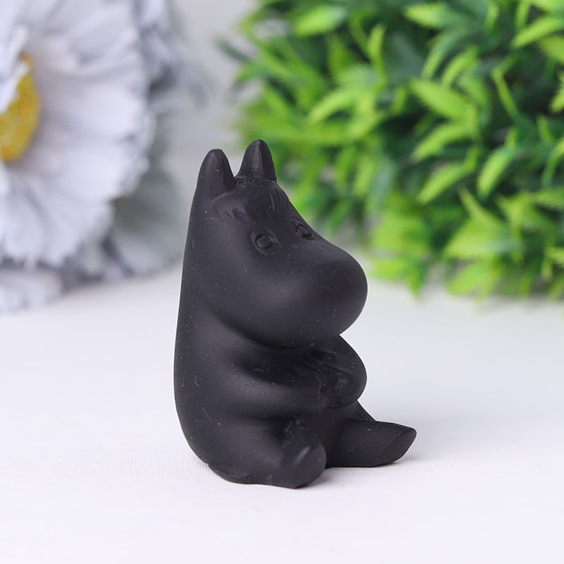 2 Inch Black Obsidian Crystal Animals | Hand Carved Figurines