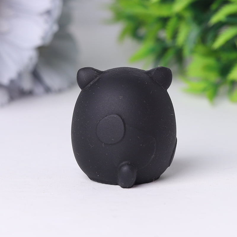 2 Inch Black Obsidian Crystal Animals | Hand Carved Figurines