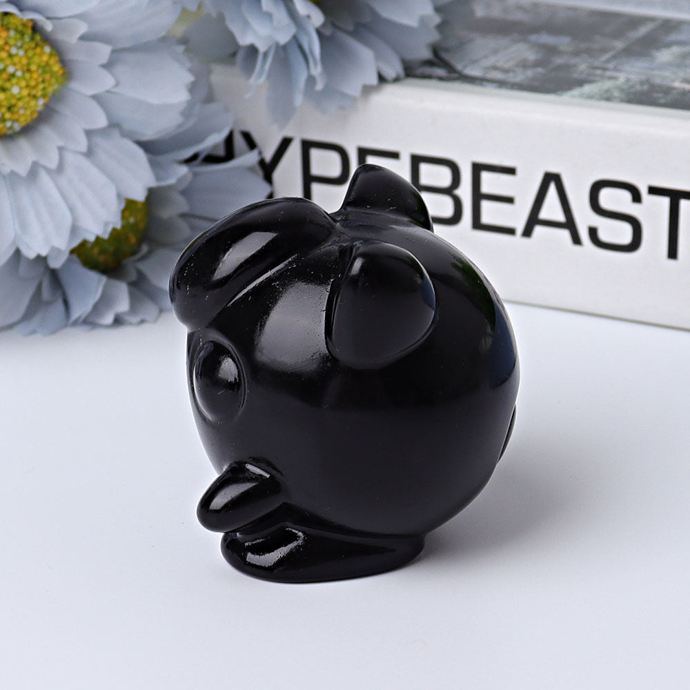 2 inch Black Obsidian Crystal Figurine for Meditation Healing
