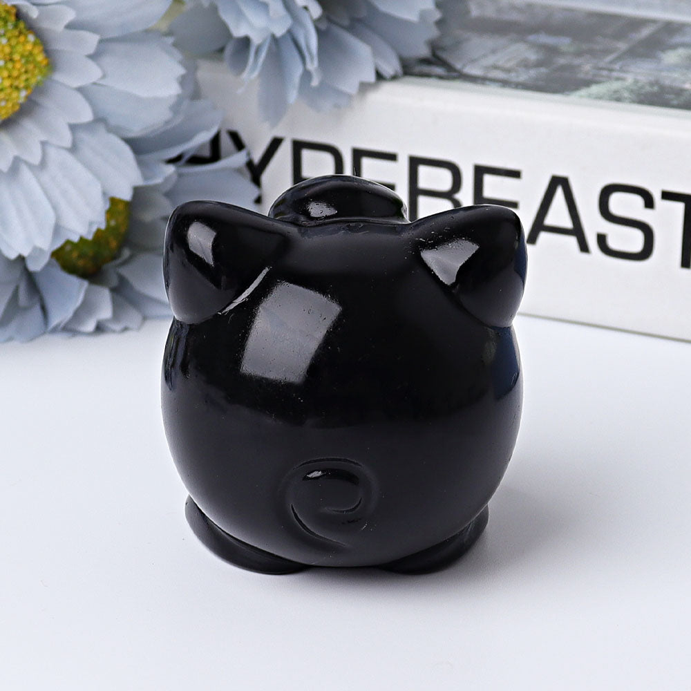 2 inch Black Obsidian Crystal Figurine for Meditation Healing