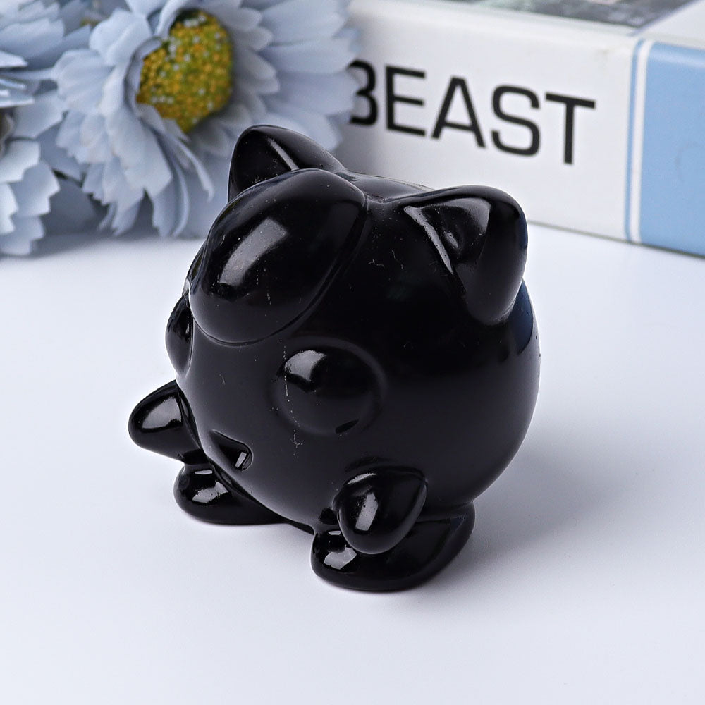 2 inch Black Obsidian Crystal Figurine for Meditation Healing