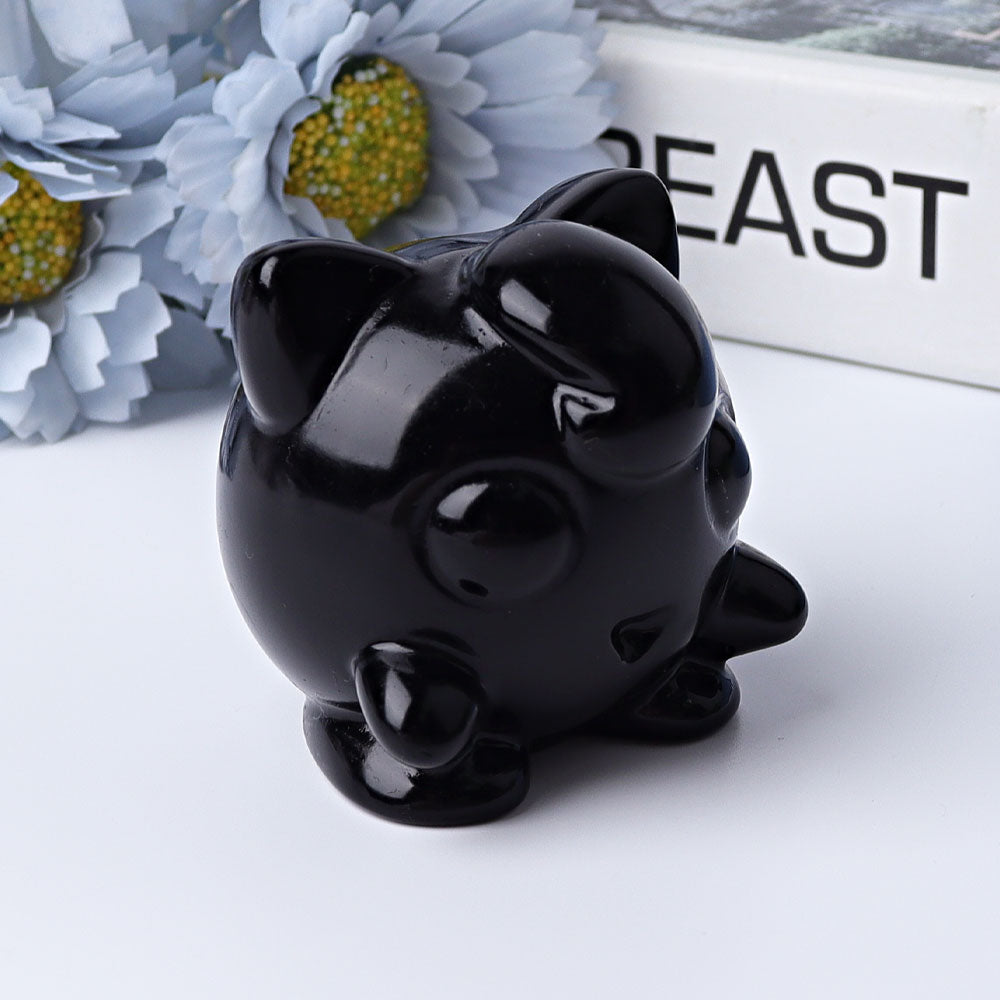 2 inch Black Obsidian Crystal Figurine for Meditation Healing
