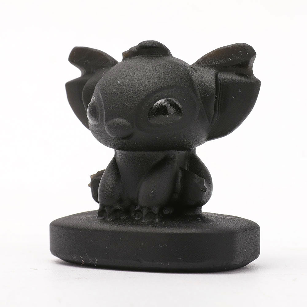 2-Inch Black Obsidian Matte Figurine Carving