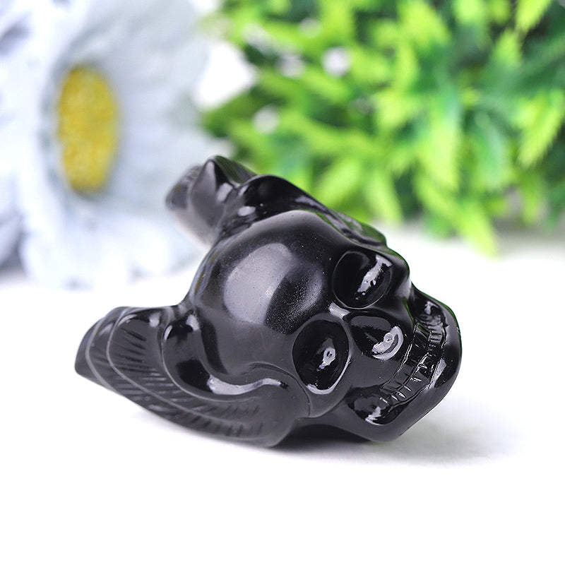 2-inch Black Obsidian Skull Crystal Carving for Healing