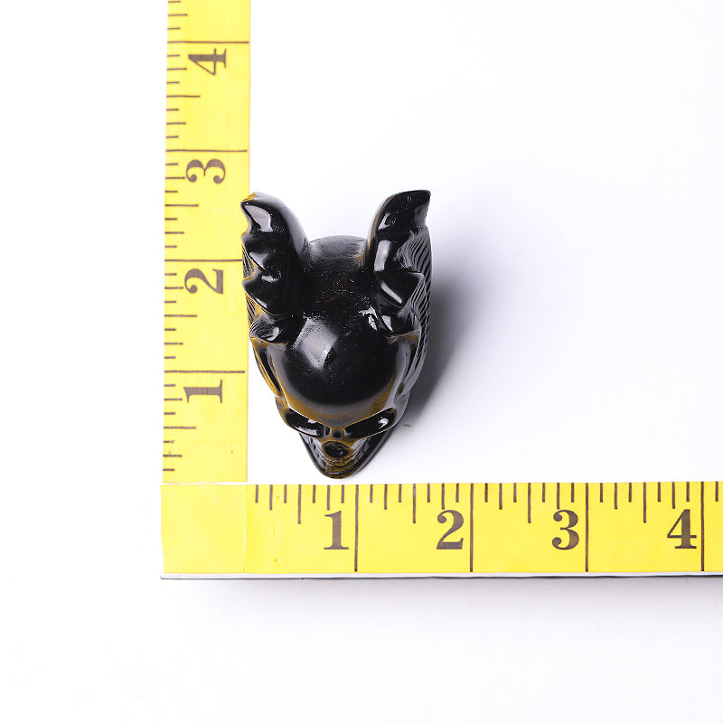 2-inch Black Obsidian Skull Crystal Carving for Healing