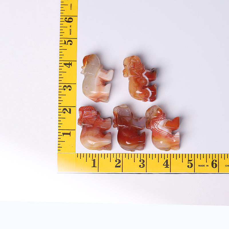 2-inch Carnelian Elephant Crystal Figurine for Energy Balance