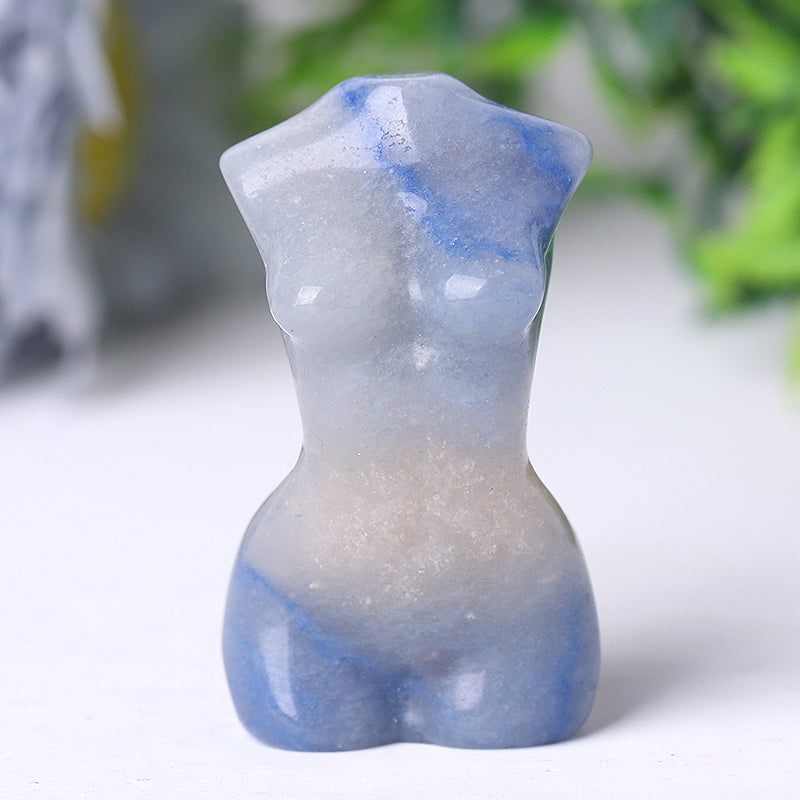 Figurine en cristal de 5 cm - Statue de torse de déesse sculptée à la main
