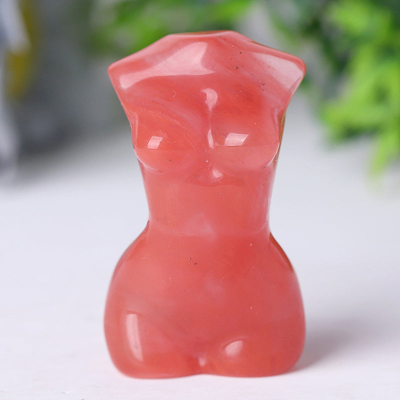 Figurine en cristal de 5 cm - Statue de torse de déesse sculptée à la main