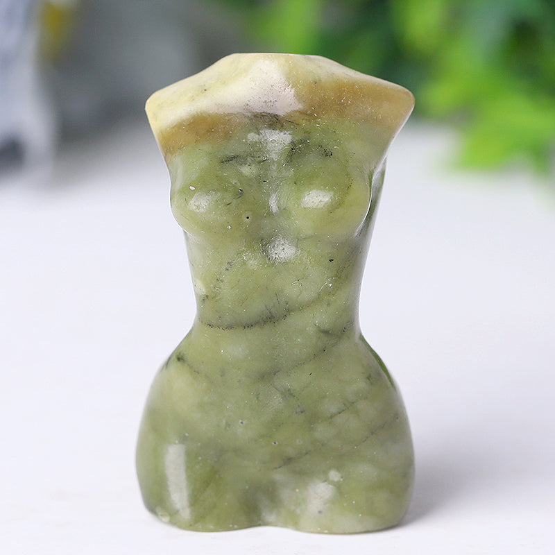 Figurine en cristal de 5 cm - Statue de torse de déesse sculptée à la main