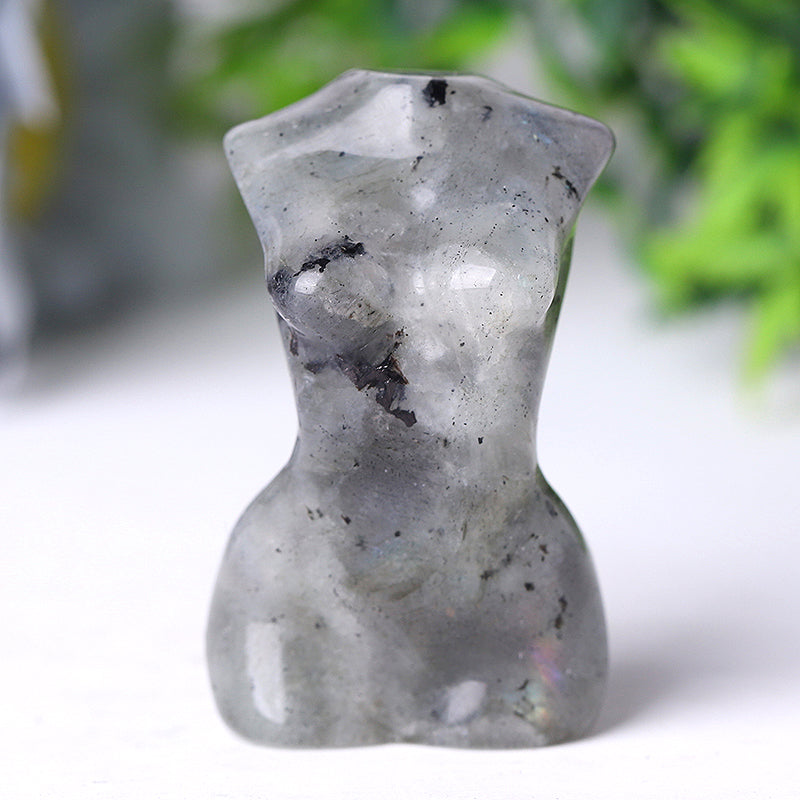 Figurine en cristal de 5 cm - Statue de torse de déesse sculptée à la main
