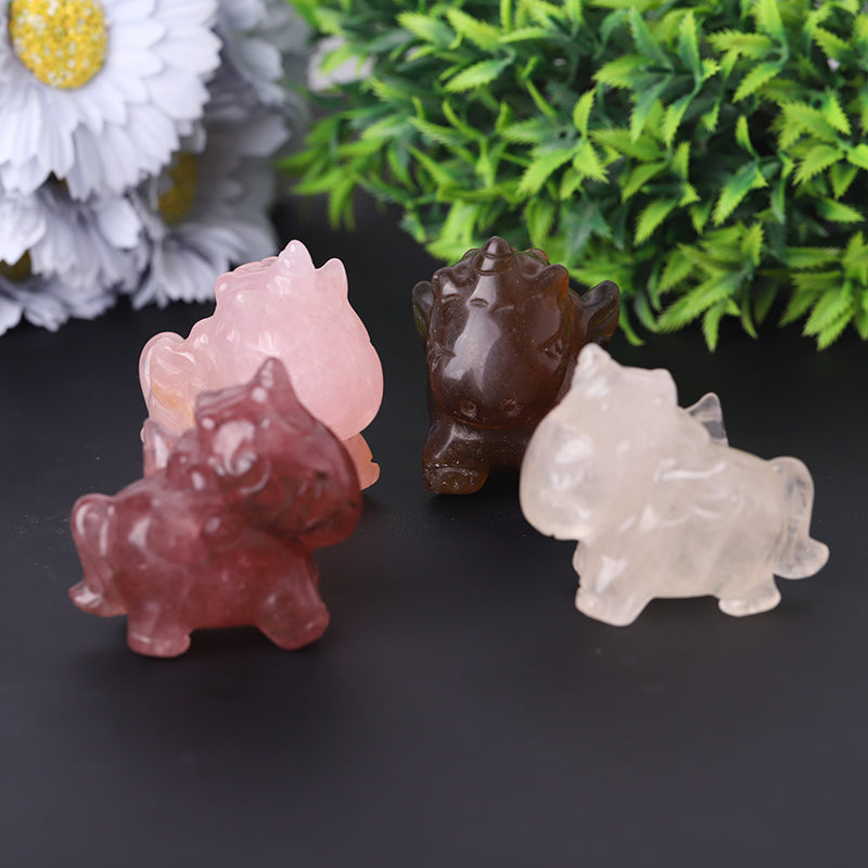 2 inch Crystal Unicorn with Wings Figurine Hand-Carved