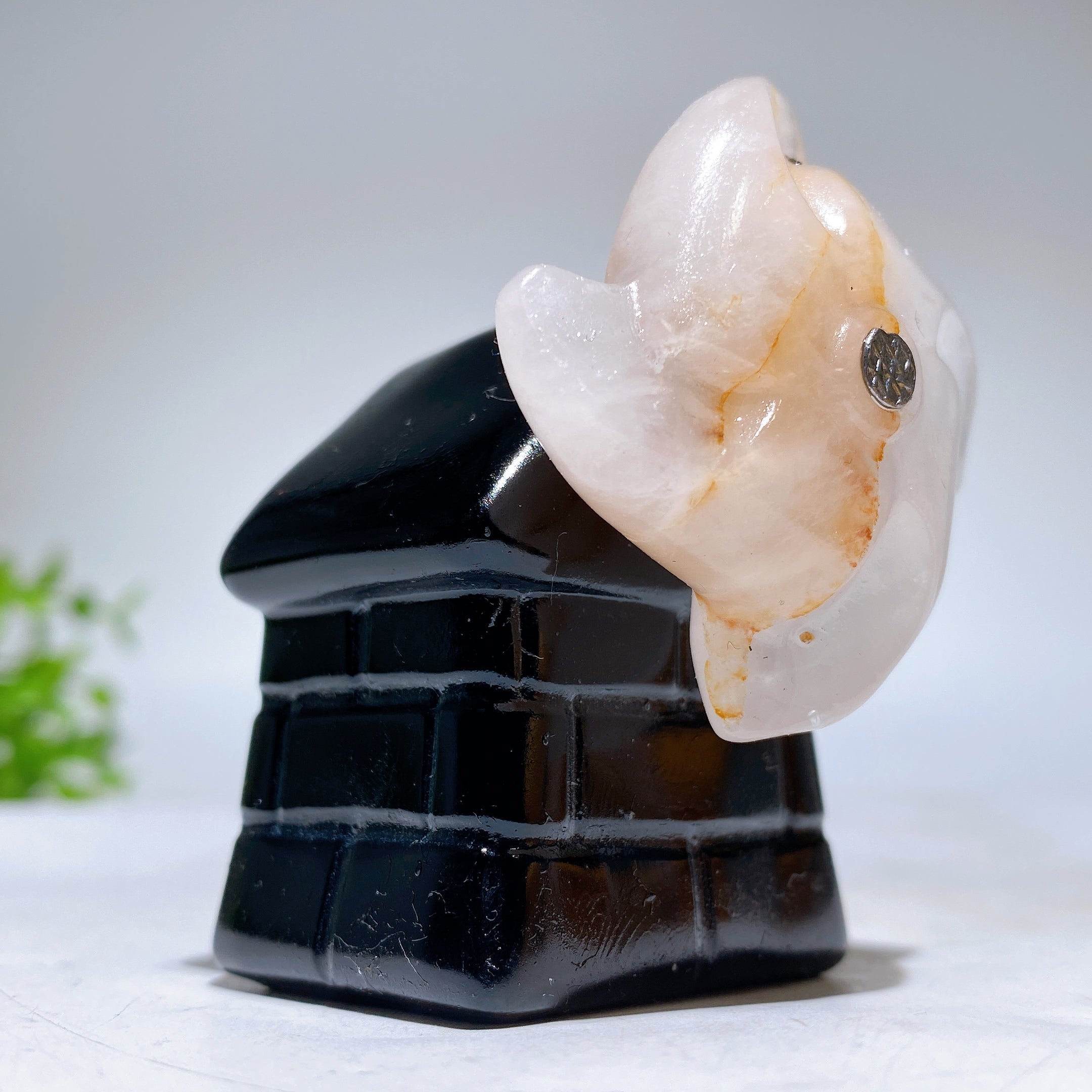 2-Inch Crystal Windmill House Figurine Carving for Healing
