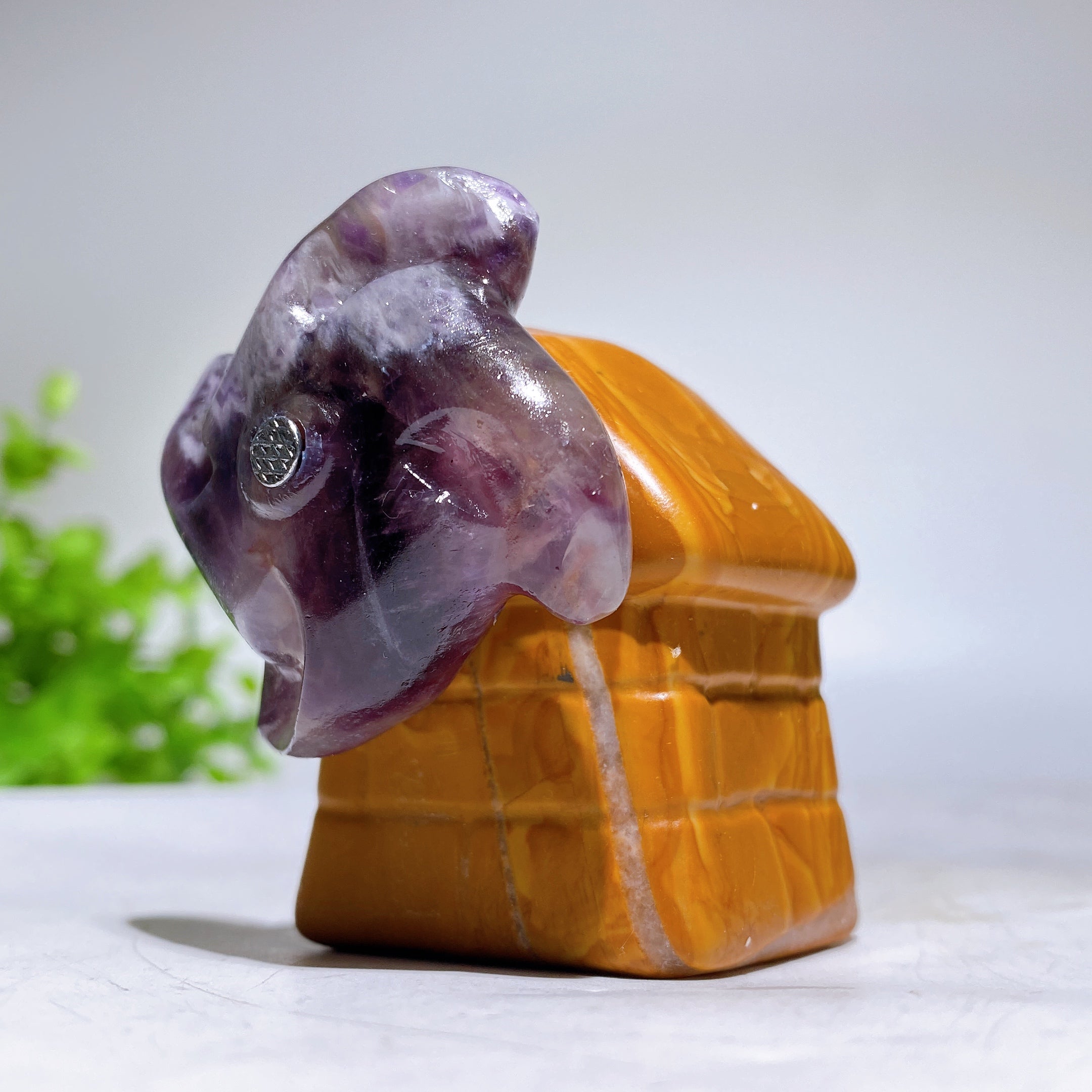 2-Inch Crystal Windmill House Figurine Carving for Healing