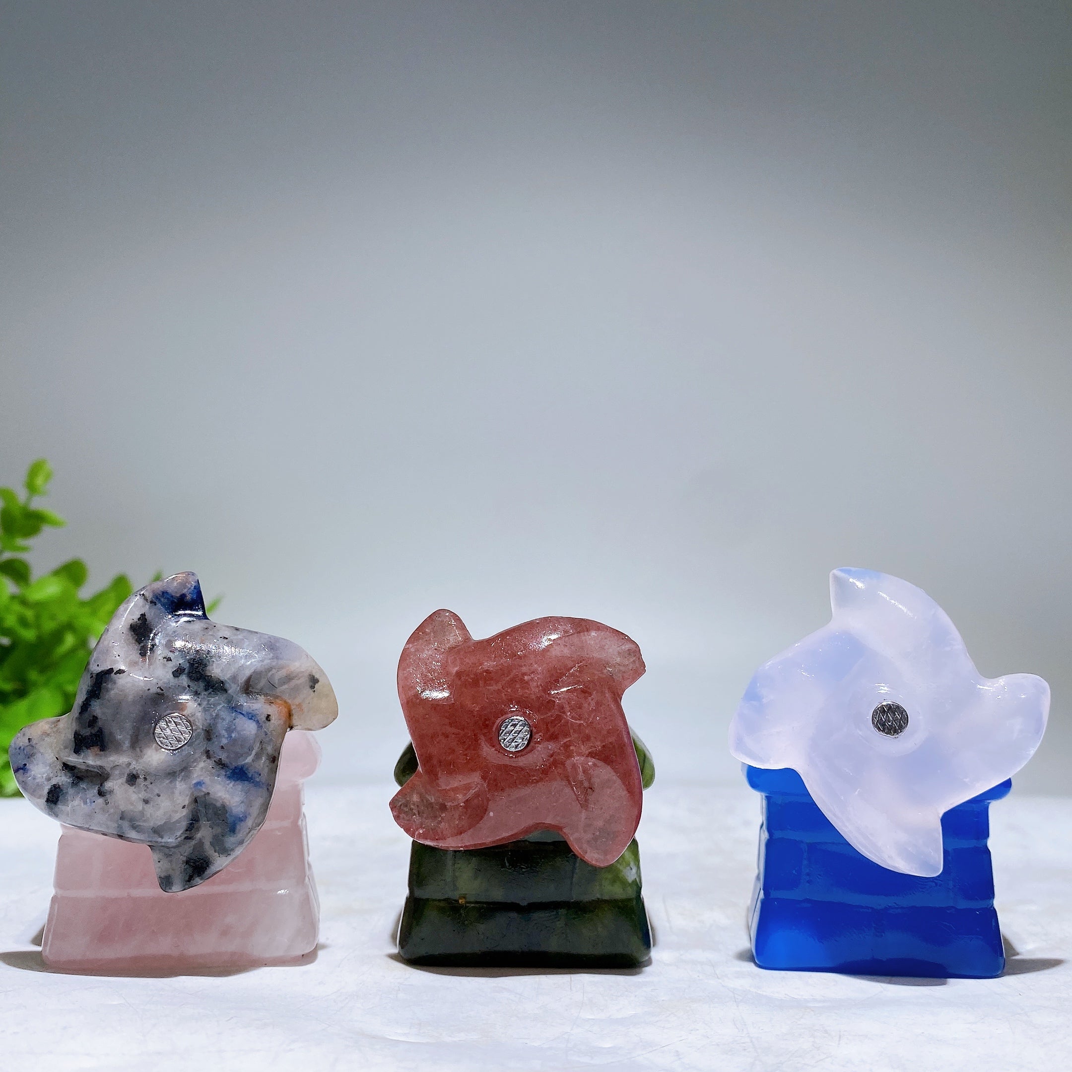 2-Inch Crystal Windmill House Figurine Carving for Healing