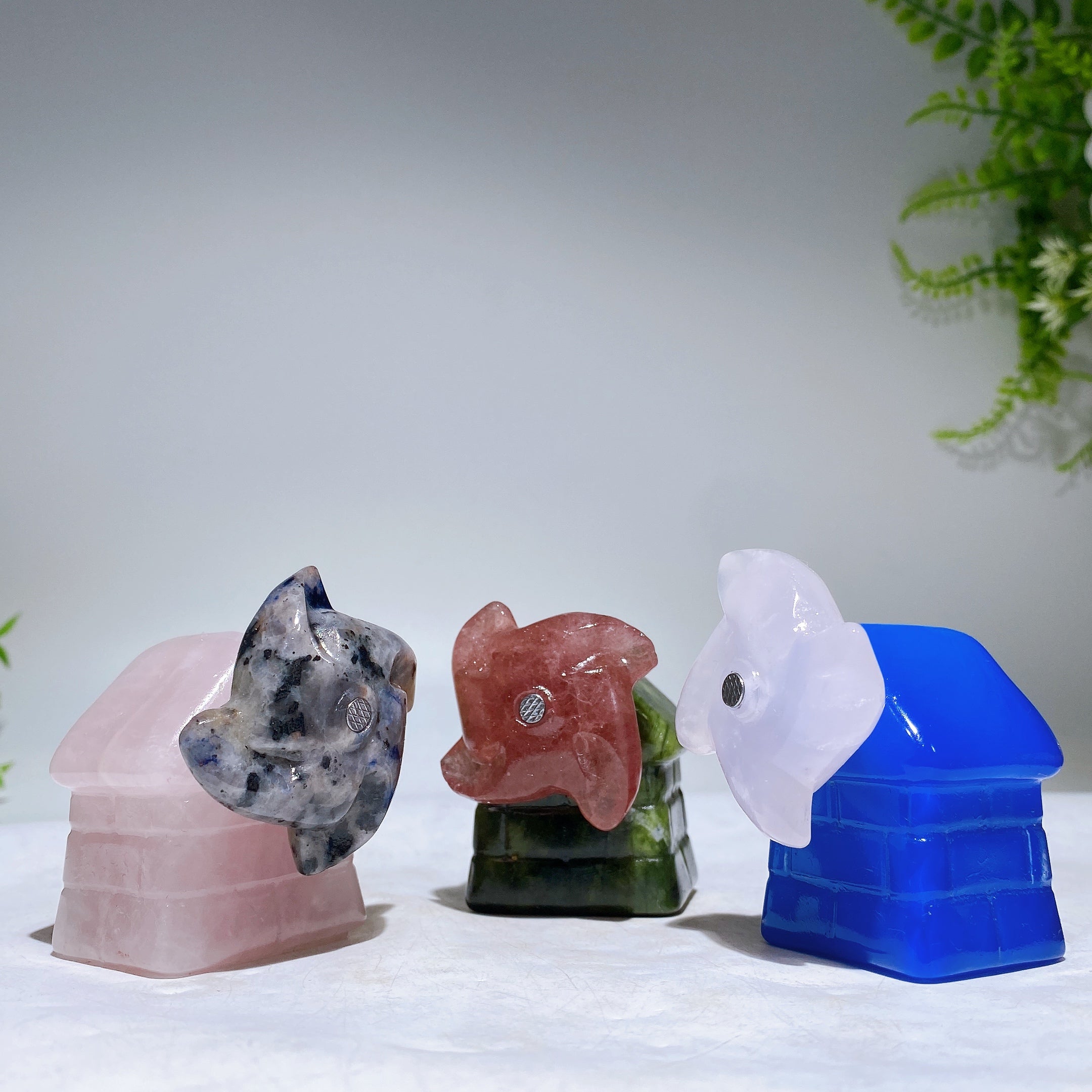 2-Inch Crystal Windmill House Figurine Carving for Healing