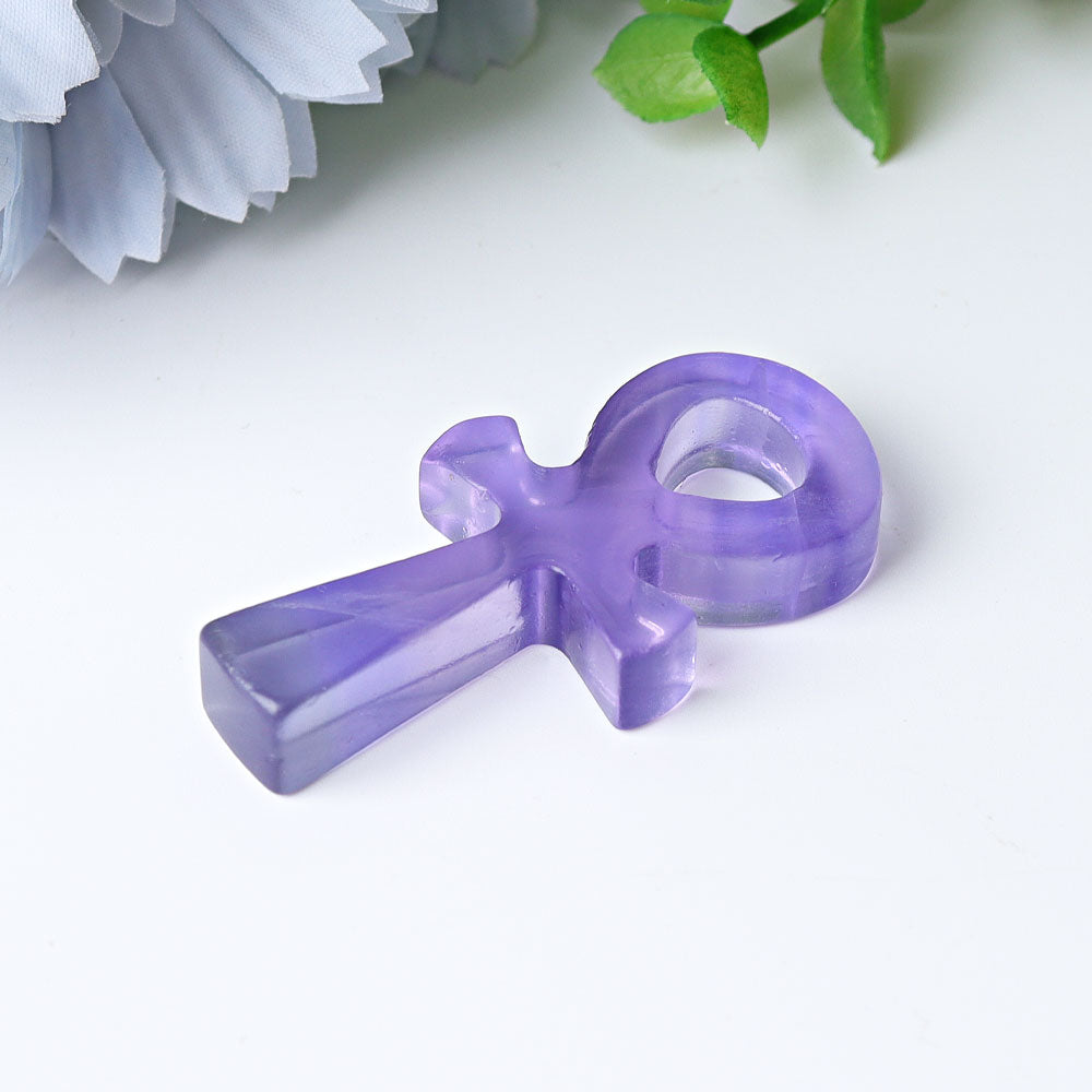 2 inch Fluorite Crystal Anka Carving Figurine Healing Energy